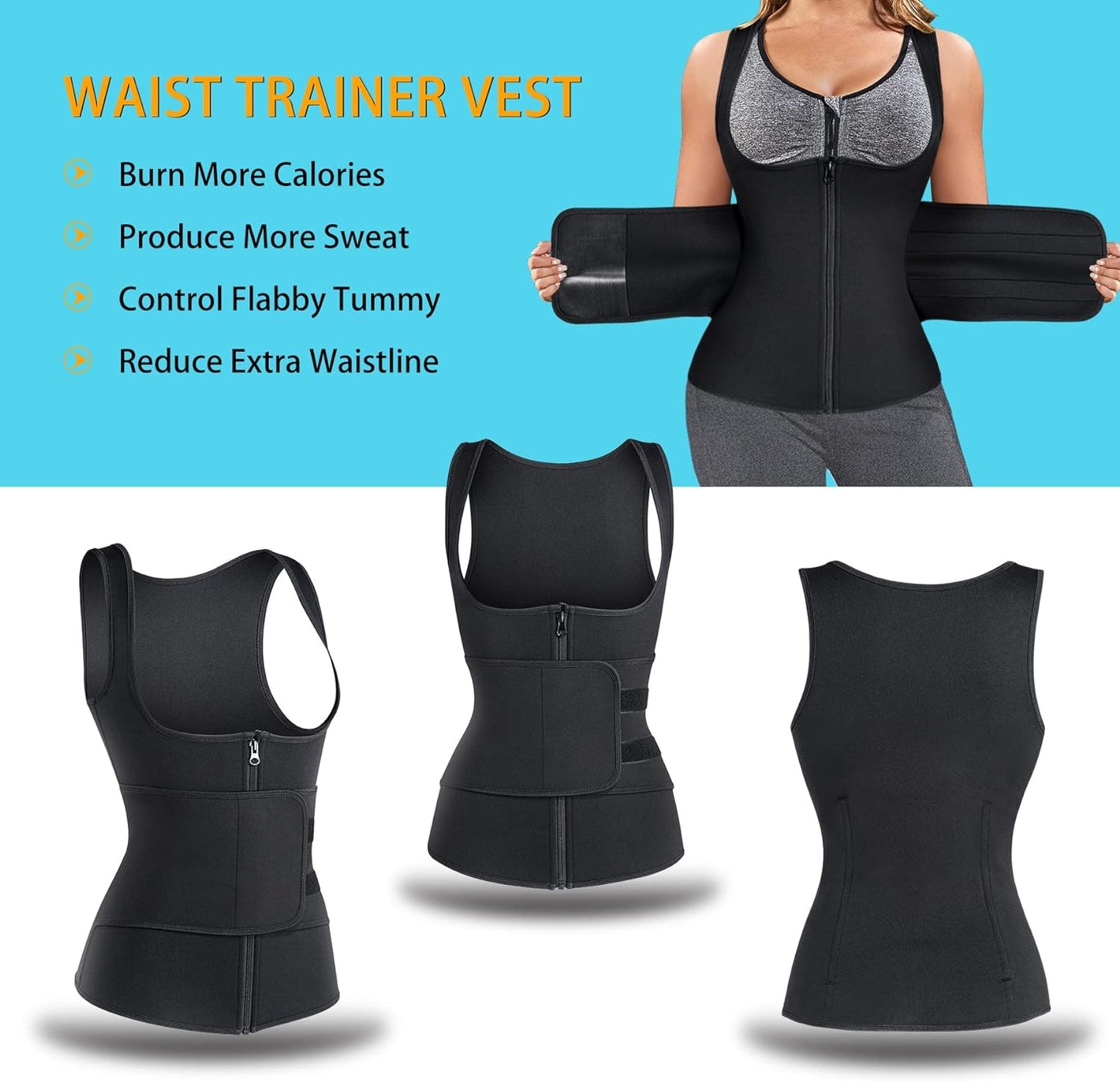 Womens' Waist Trainer Neoprene Sauna Suit Body Shaper
