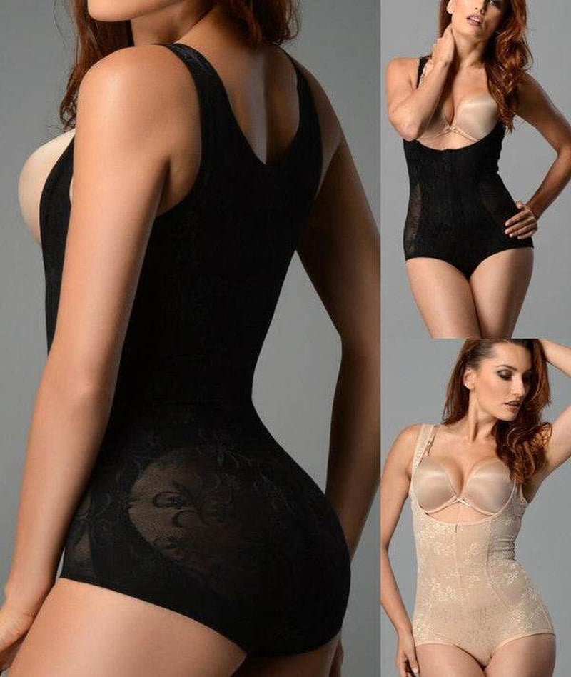 65011 plus Floral Mesh Body Shaper Wide Straps