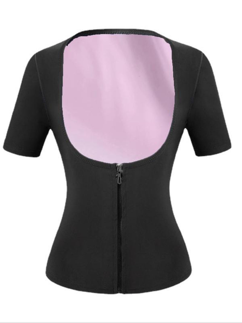 Sauna Suit for Women Sweat Suit with Zipper, Waist Trainer Vest for All Seasons, Moderate Thickness Casual Fit, Gym Top