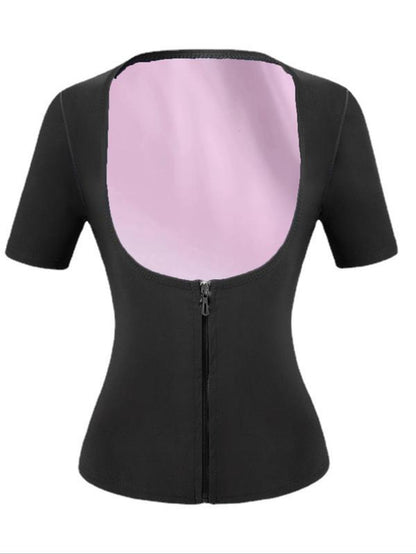 Sauna Suit for Women Sweat Suit with Zipper, Waist Trainer Vest for All Seasons, Moderate Thickness Casual Fit, Gym Top