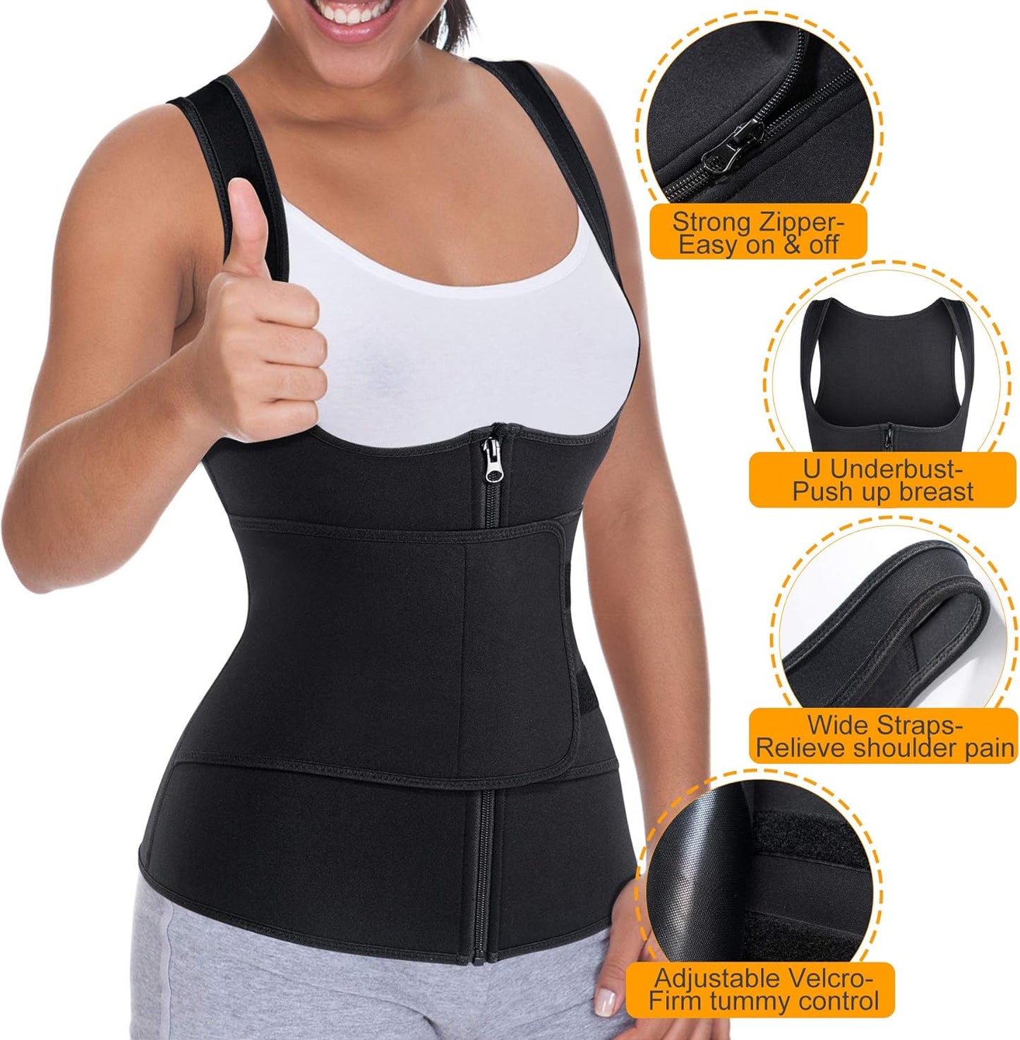 Womens' Waist Trainer Neoprene Sauna Suit Body Shaper