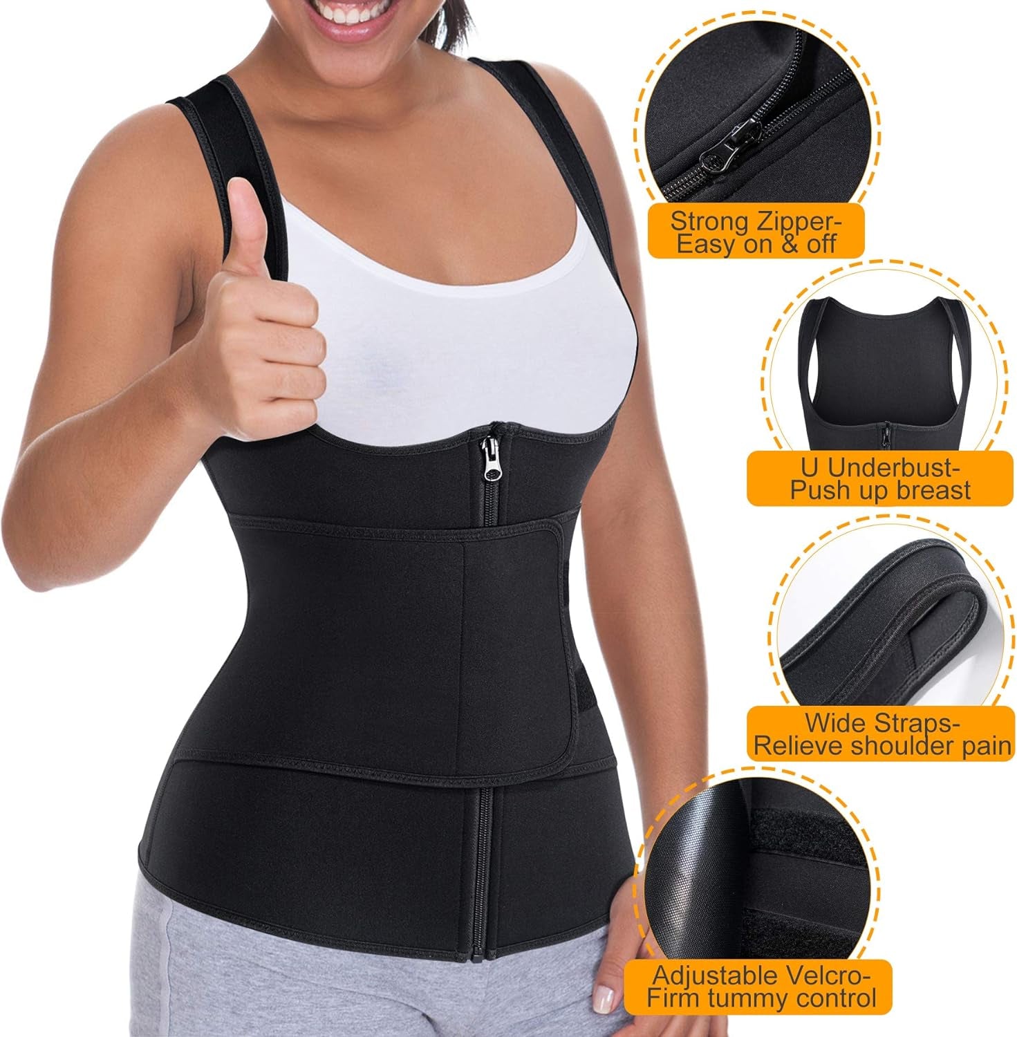 Womens' Waist Trainer Neoprene Sauna Suit Body Shaper