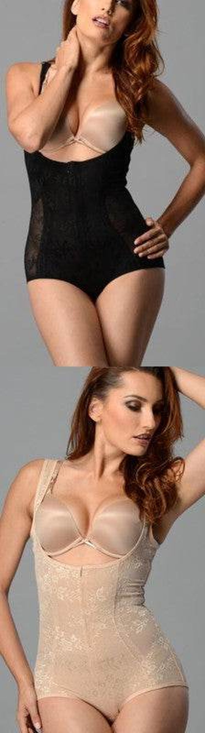 65011 plus Floral Mesh Body Shaper Wide Straps