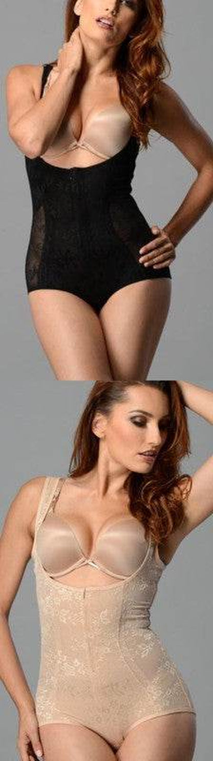 65011 plus Floral Mesh Body Shaper Wide Straps
