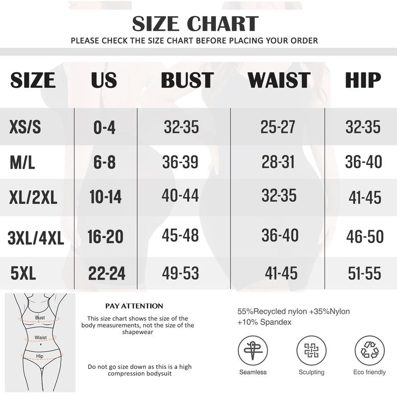 Soo Slick Women'S Shapewear - Tummy Control, Butt Lifter, Open Back, Mid-Thigh Full Body Shaper - Compression, Comfortable, Minimalist Sexy Underwear